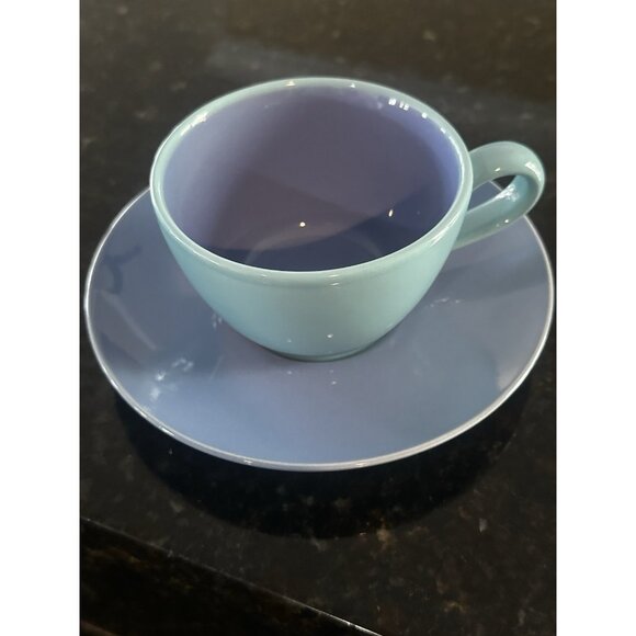 Lindt-Stymeist Colorways 2 Cups & Saucers Blue on Blue Green Tea Party RARE NEW - Picture 11 of 13
